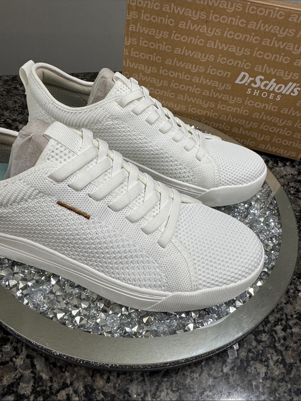 Dr. Scholl's time off White Knit Platform Sneakers NEW 11 - Picture 2 of 13